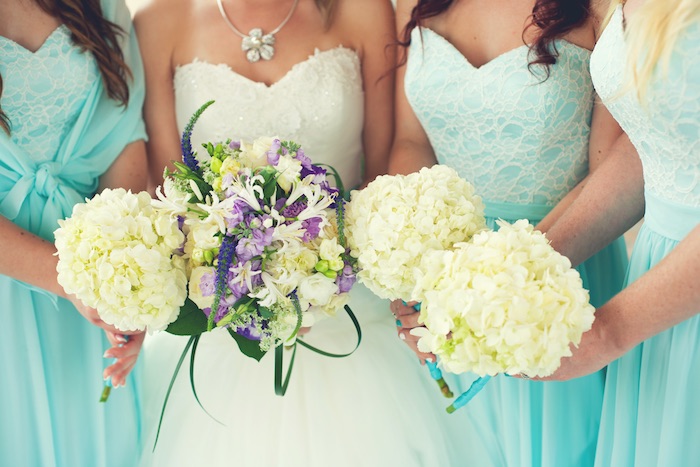 bridesmaids and bride before wedding